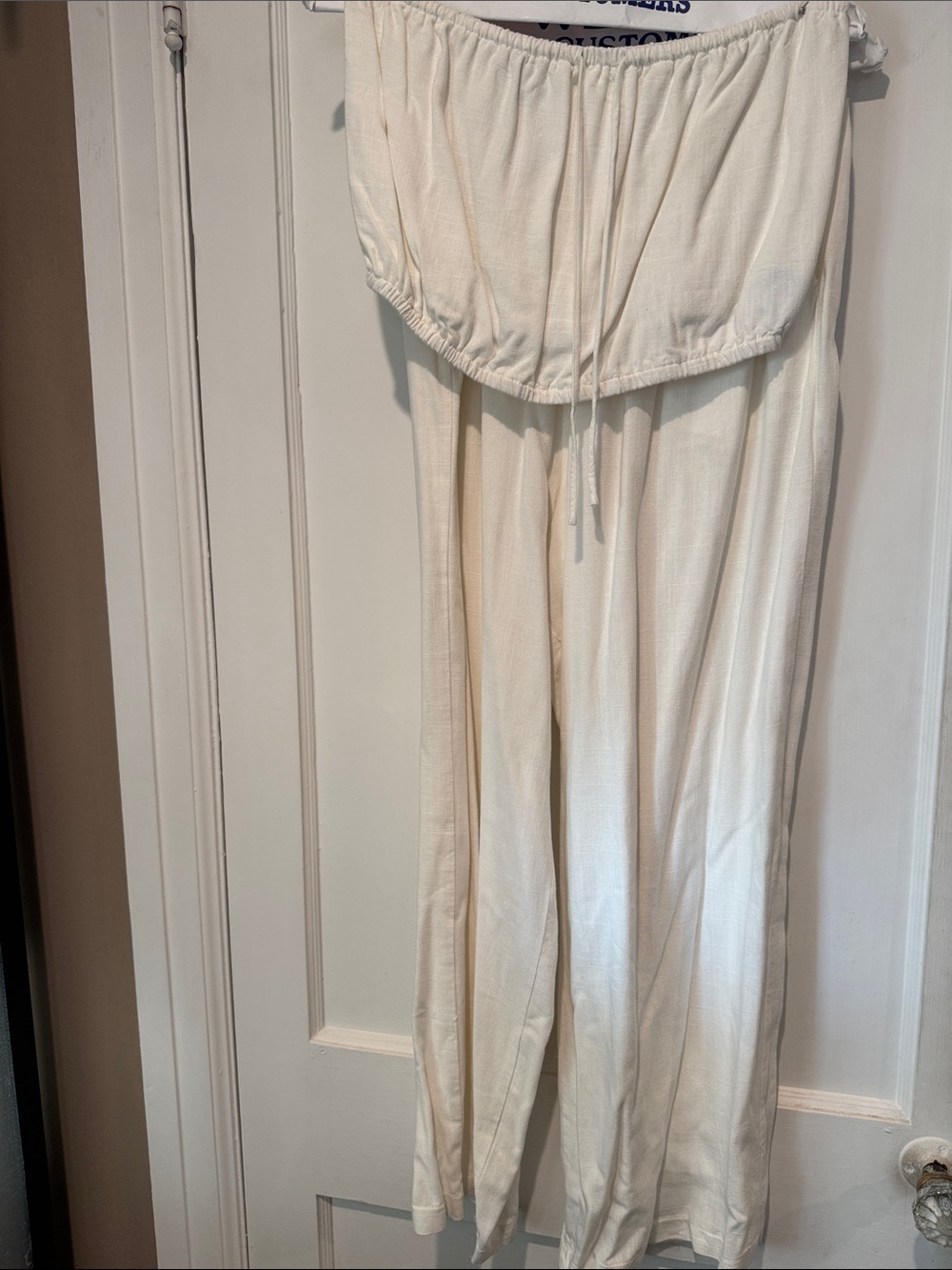 Petal & Pup Cream Strapless Wide-Leg Jumpsuit
